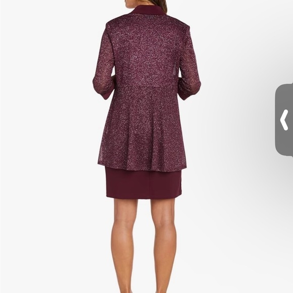 R&M Richards Women's Two Piece Metallic Rib Jacket Dress size 12 - Picture 2 of 6